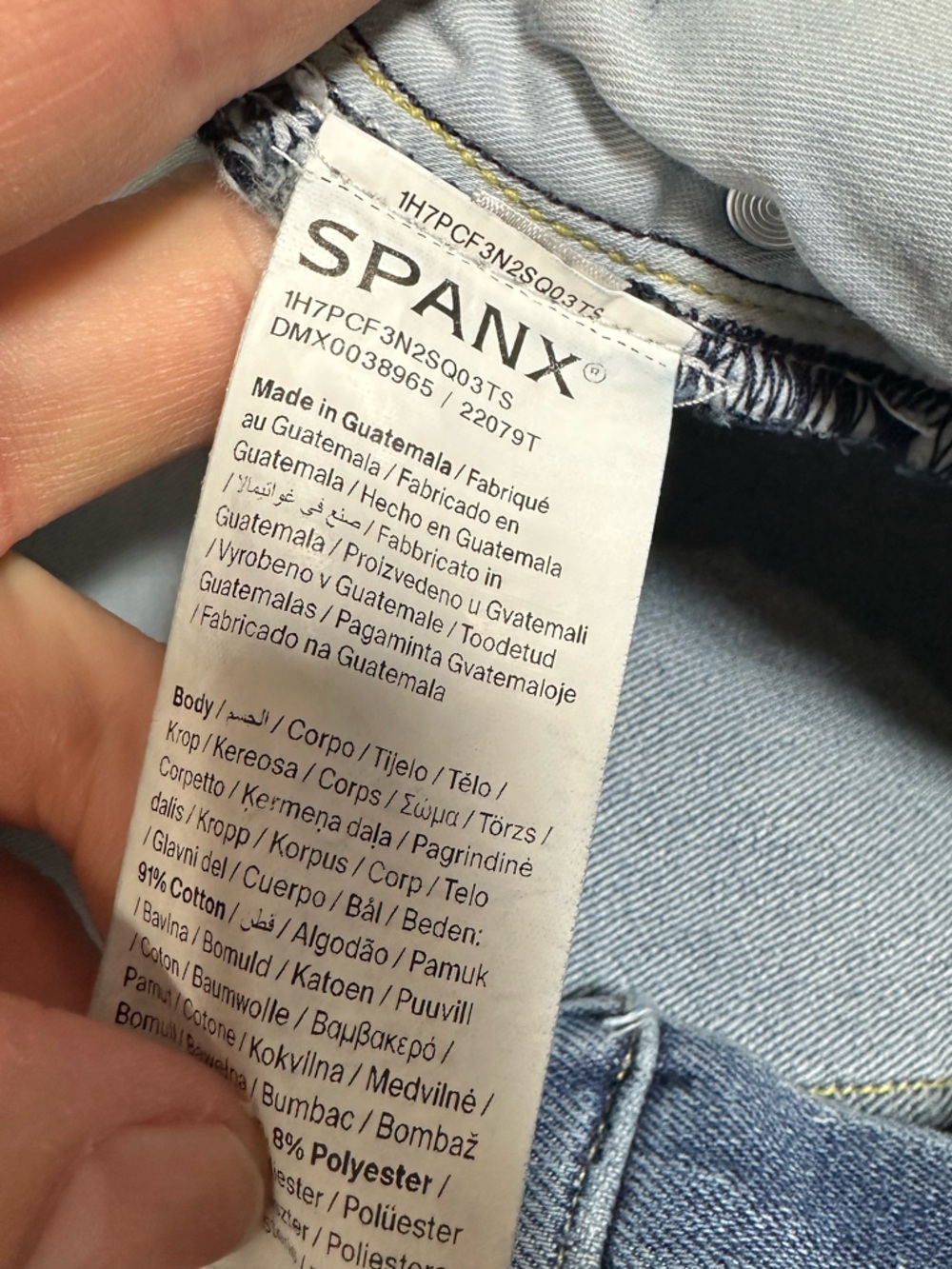 SPANX Blue Wide-Leg Jeans — Classic Indigo Stretch Size Large Tall - Picture 4 of 5